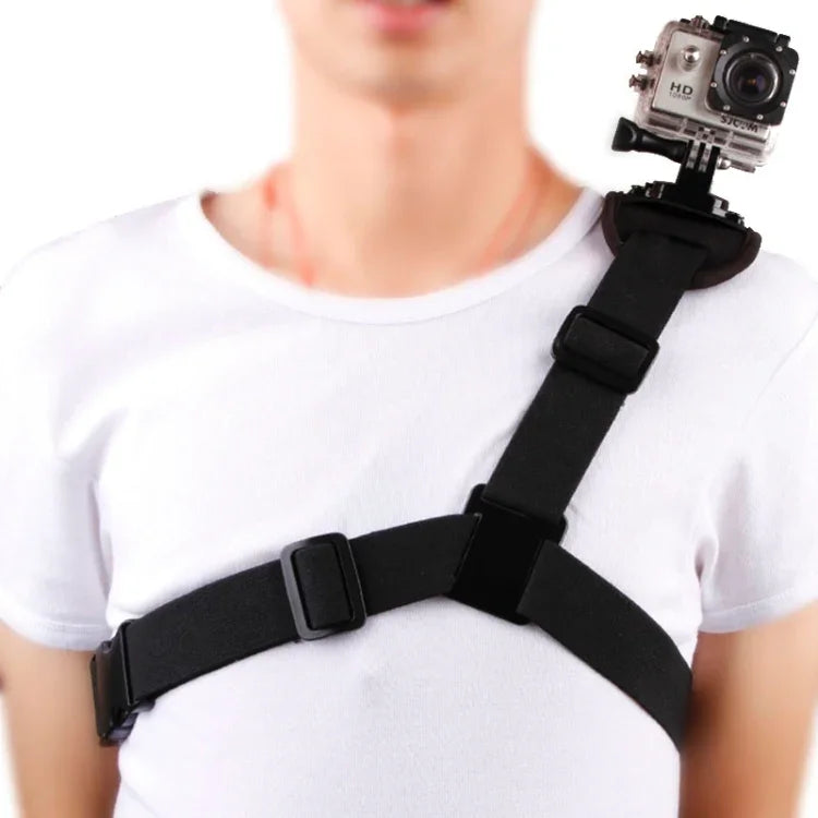 360度回転式 特殊スポーツ シングルショルダー DVチェストベルト GoPro、Insta360、DJIおよびその他のアクションカメラ用、シングルショルダーベルト
