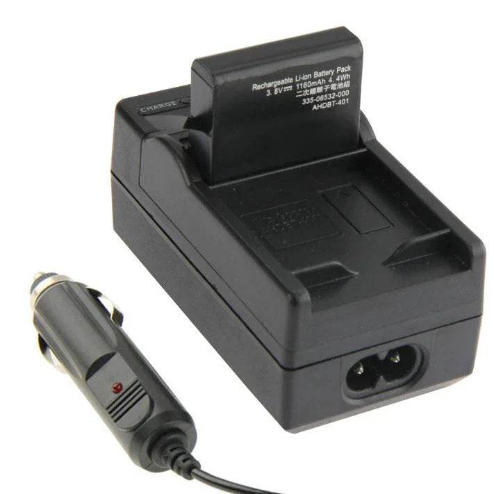GoPro HERO4 AHDBT-401用 デジタルカメラバッテリー車載充電器、車載充電器