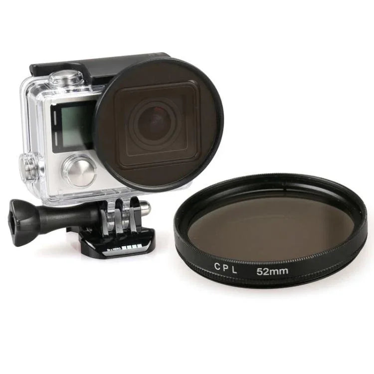 GoPro HERO 4 / 3+、Xiaoyiスポーツカメラおよびその他のスポーツカメラ用ダイブハウジング対応52mm円形CPLレンズフィルター
