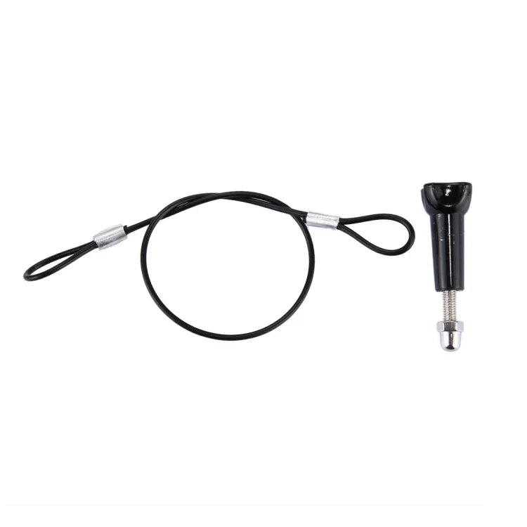 GoPro HERO11 Black/HERO10 Black / HERO9 Black /HERO8 Black /7 /6/ 5 /5 Session /4 /3+ /3 /2 /1用ステンレス製ランヤード／テザー（ネジ付き）、長さ：31.5cm