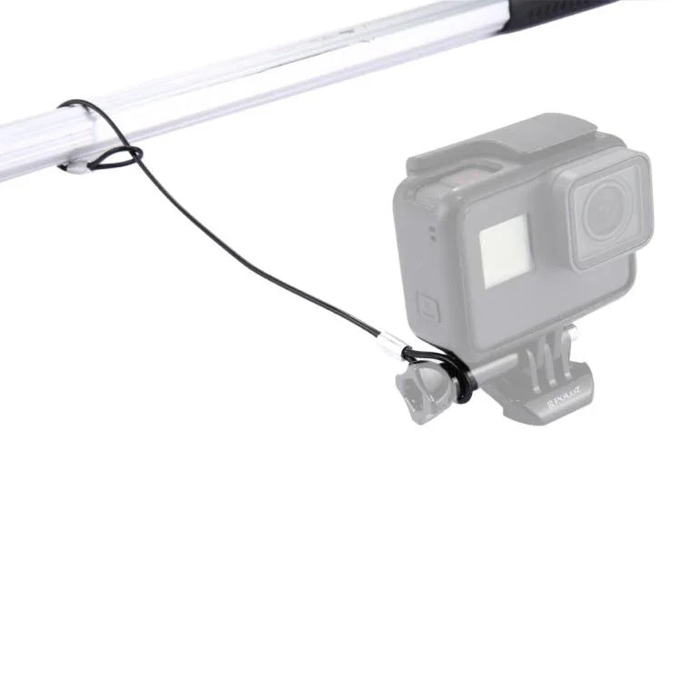 GoPro HERO11 Black/HERO10 Black / HERO9 Black /HERO8 Black /7 /6/ 5 /5 Session /4 /3+ /3 /2 /1用ステンレス製ランヤード／テザー（ネジ付き）、長さ：31.5cm