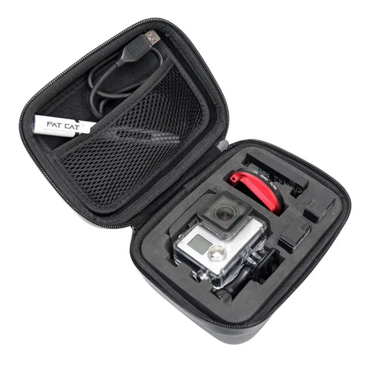 衝撃吸収防水 ポータブル トラベルケース GoPro, Insta360, DJI 他アクションカメラアクセサリー用, サイズ: 16cm x 12cm x 7cm