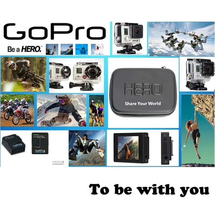 GoPro、Insta360、DJIおよびその他のアクションカメラアクセサリー用 耐衝撃防水ポータブルトラベルケース、サイズ：22cm x 16cm x 7cm、サイズ：22cm x 16cm x 7cm