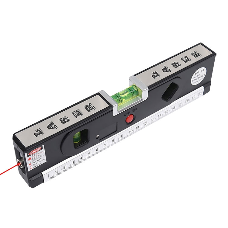 レーザーレベル テープメジャー付き プロ4（100cm） / LEDライト付きレベルバブル、LV-04