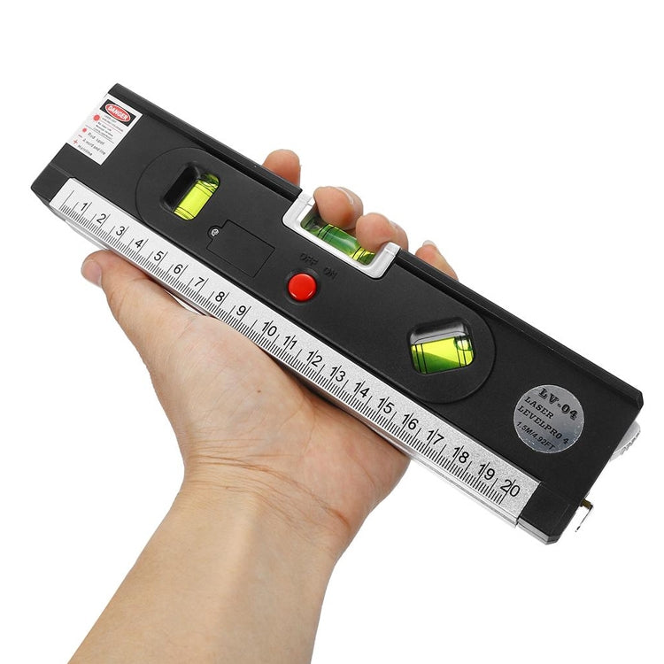 レーザーレベル テープメジャー付き プロ4（100cm） / LEDライト付きレベルバブル、LV-04