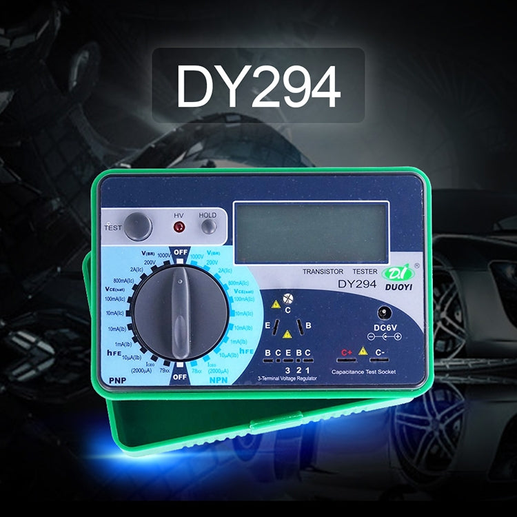 DY294 プロフェッショナル 2.7インチ LCDデジタルトランジスタパラメーターテスター（4*AA）