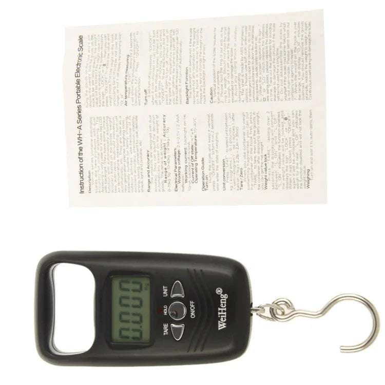 50kg x 10g LCD電子旅行用荷物フック重量計（WH-A17）、WH-A17