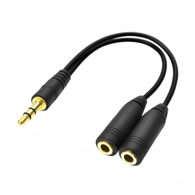 3.5mm オス to デュアル 3.5mm メス イヤホンスプリッター アダプター、長さ: 約25cm、3.5mm オス to 2 x 3.5mm メス