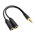 3.5mm オス to デュアル 3.5mm メス イヤホンスプリッター アダプター、長さ: 約25cm、3.5mm オス to 2 x 3.5mm メス