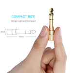 金メッキ6.35mmオス - 3.5mmステレオジャックアダプターソケット、6.35mmオス - 3.5mmメス