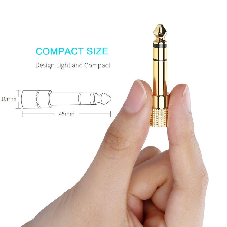 金メッキ6.35mmオス - 3.5mmステレオジャックアダプターソケット、6.35mmオス - 3.5mmメス