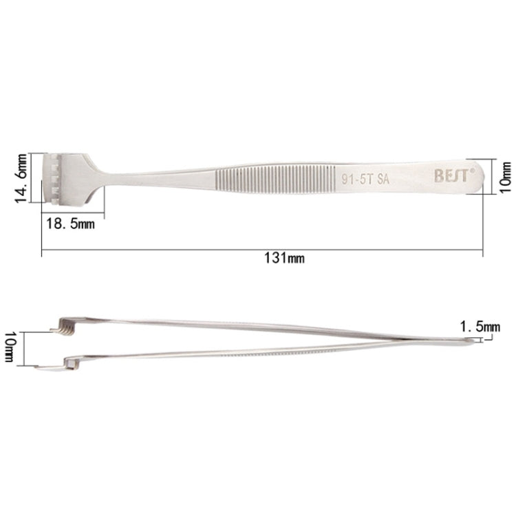 BEST BST-91-5T SAプロフェッショナルステンレスシリコンウェーハ用ウェーハピンセット, BST-91-5T