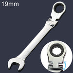19mm 両用開口プラムラチェットアングルレンチ, 長さ: 24.5cm, 19mm
