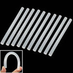 10本入り 実用透明白色ホットメルト接着スティック、サイズ：270 x 11mm（10本入りパッケージ、価格は10本分）、270 x 11mm