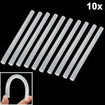 10本入り 実用透明白色ホットメルト接着スティック、サイズ：270 x 11mm（10本入りパッケージ、価格は10本分）、270 x 11mm