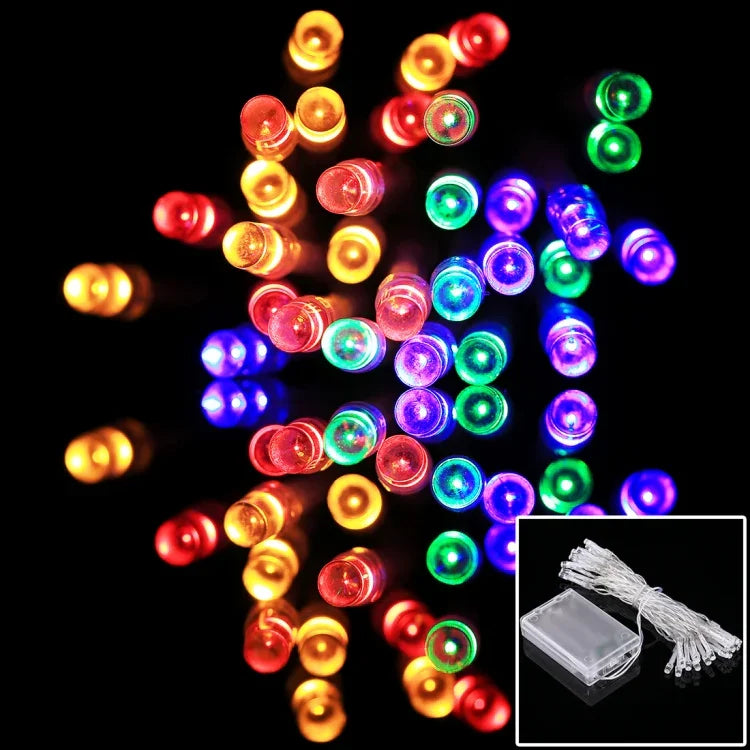 クリスマスパーティー用、30 LED、RGBライト、2モードフラッシュ、電池式、3m 4色RGB