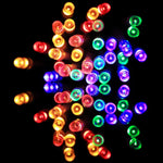 クリスマスパーティー用、30 LED、RGBライト、2モードフラッシュ、電池式、3m 4色RGB