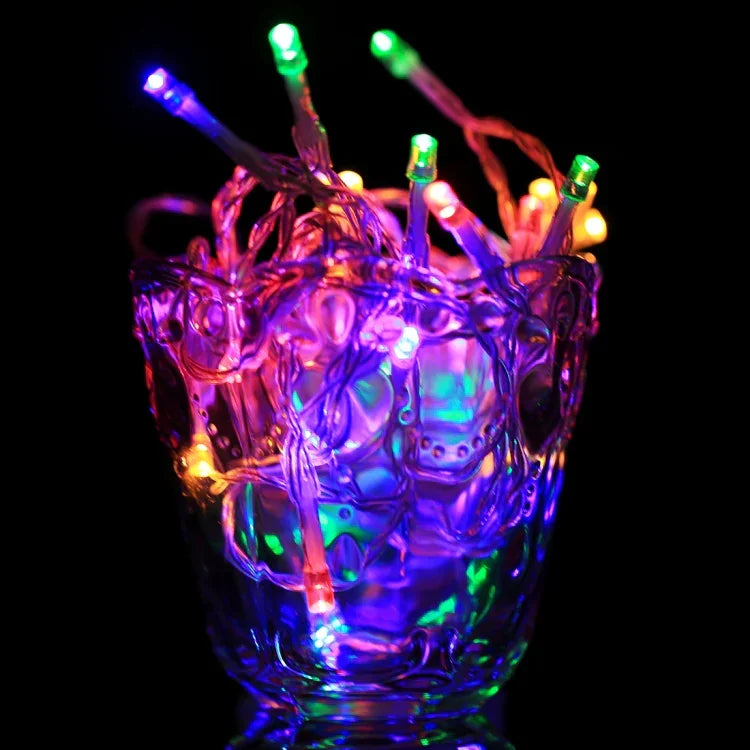 クリスマスパーティー用、30 LED、RGBライト、2モードフラッシュ、電池式、3m 4色RGB