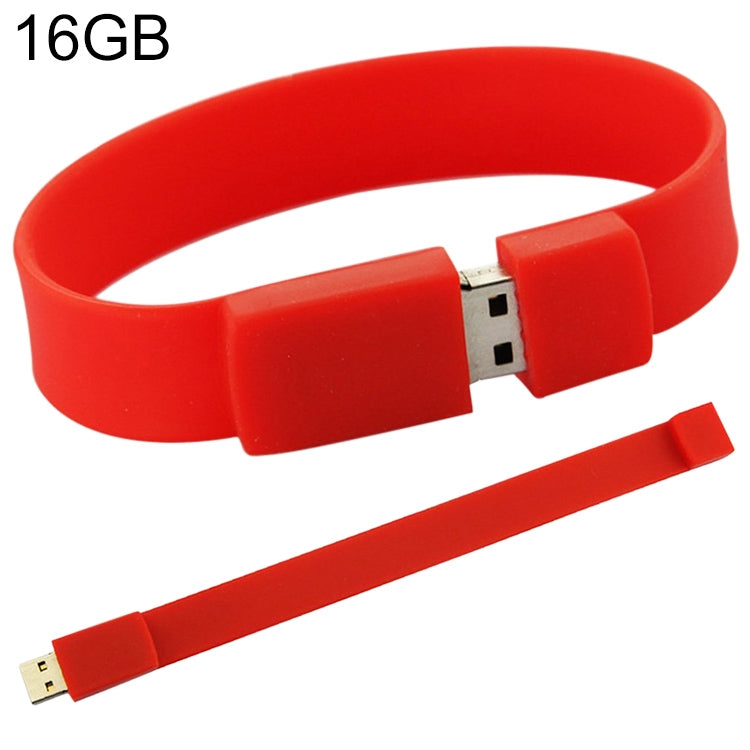 16GB シリコンブレスレット USB 2.0 フラッシュディスク、16GB
