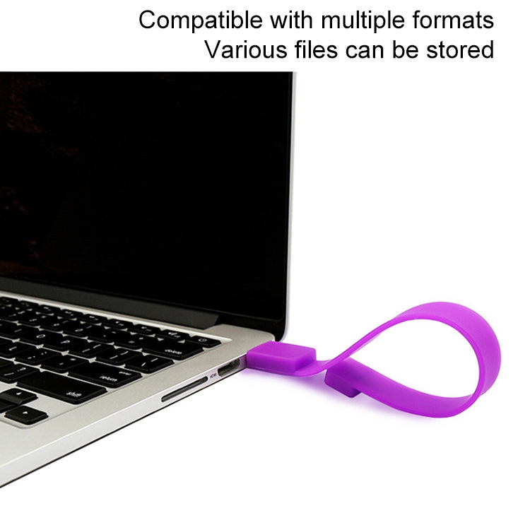 8GB シリコンブレスレット USB 2.0 フラッシュディスク、8GB（ブラック）