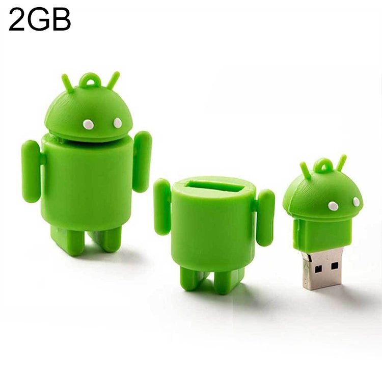 アンドロイドロボットスタイルUSBフラッシュディスク（グリーン）、2GB