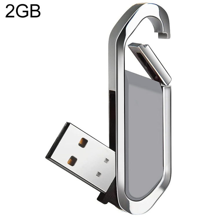 2GB メタリックキーチェーンスタイル USB 2.0 フラッシュディスク（グレー）、2GB（グレー）