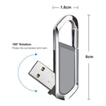 2GB メタリックキーチェーンスタイル USB 2.0 フラッシュディスク（グレー）、2GB（グレー）