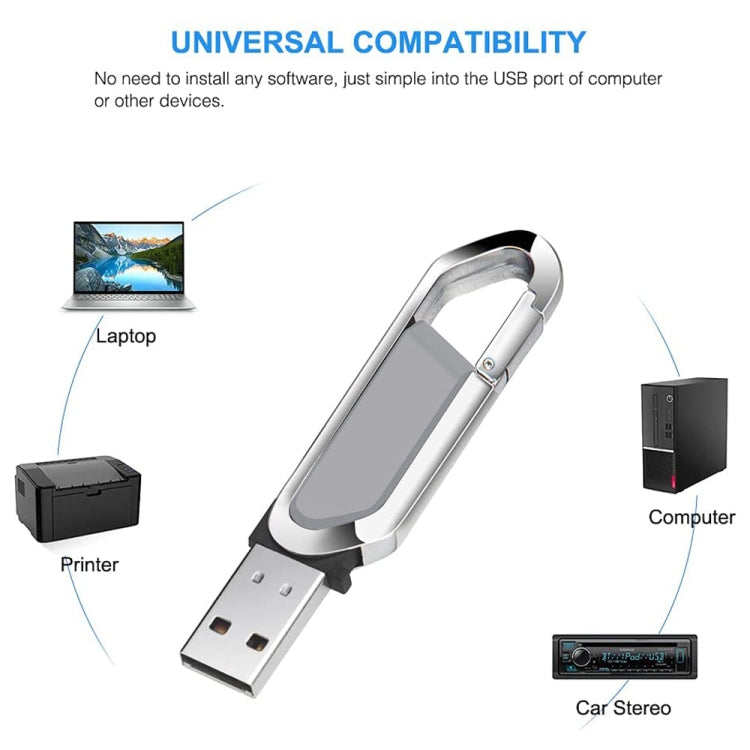 2GB メタリックキーチェーンスタイル USB 2.0 フラッシュディスク（グレー）、2GB（グレー）