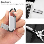 2GB メタリックキーチェーンスタイル USB 2.0 フラッシュディスク（グレー）、2GB（グレー）