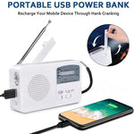 多機能携帯用ソーラー/クランクダイナモ電源LED懐中電灯 AM/FMラジオ＆携帯電話充電器付き、RD369
