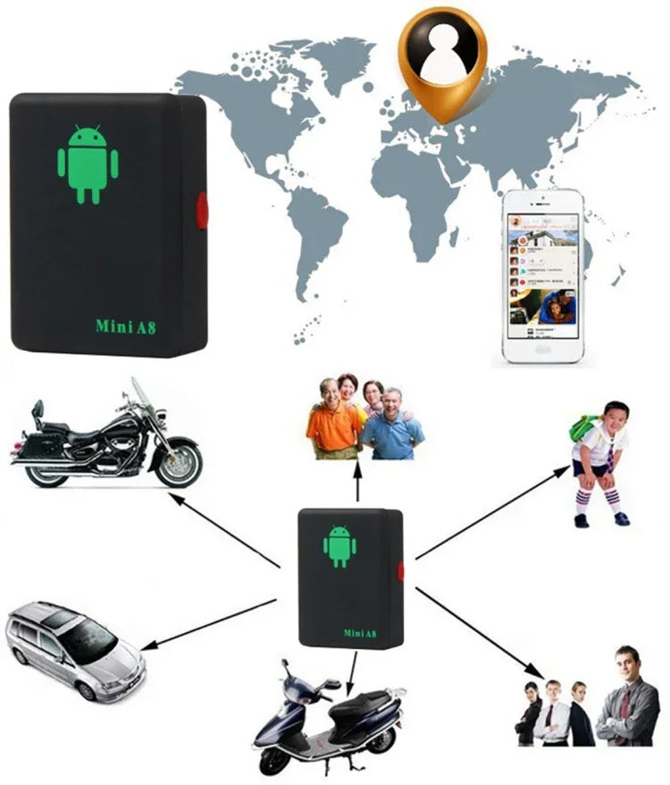 TRACKER ミニA8 リアルタイム 4バンド グローバルロケーター GSM/GPRSトラッカー 個人用追跡デバイス
