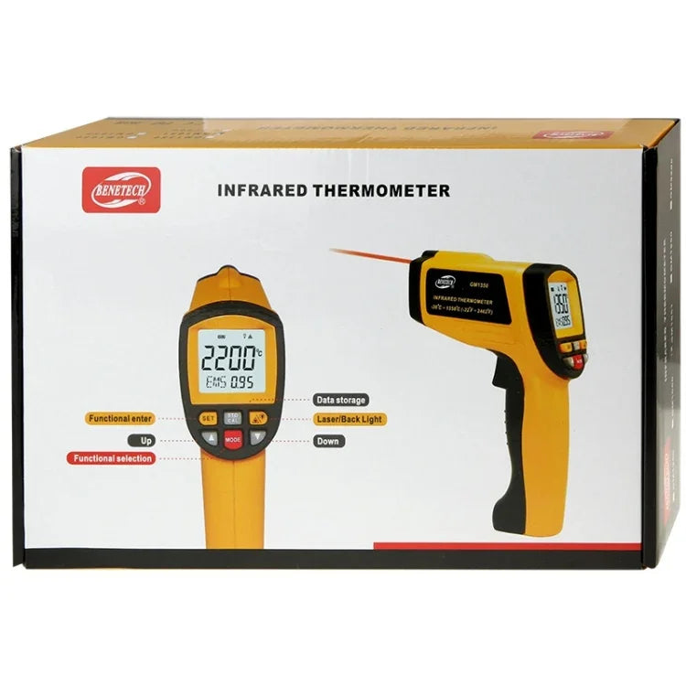 BENETECH GM1651 USBデジタル表示温度ガン ハンドヘルド赤外線IR温度計 測定範囲：-30〜1650℃ GM1651