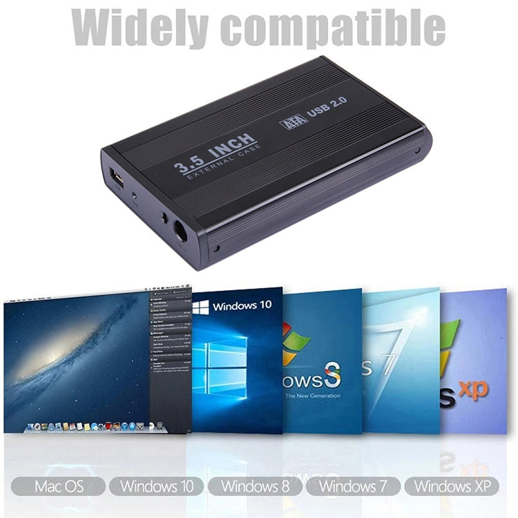 3.5インチ HDD SATA 外付けケース、USB 2.0対応、2.0A電源付きSATA、1.5A電源付きSATA