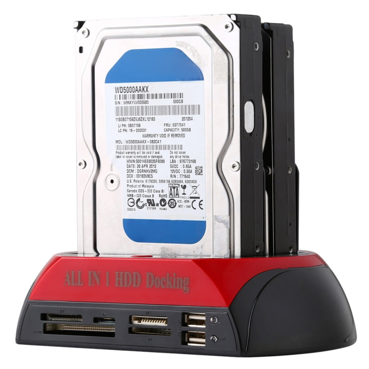 オールインワン デュアル 2.5インチ/3.5インチ SATA/IDE HDDドックステーション カードリーダー＆ハブ付き