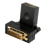 360度回転 ゴールドメッキDVI 24+1ピンオスから19ピンHDMIメスアダプター、DVI 24+1ピンオスからHDMIメス