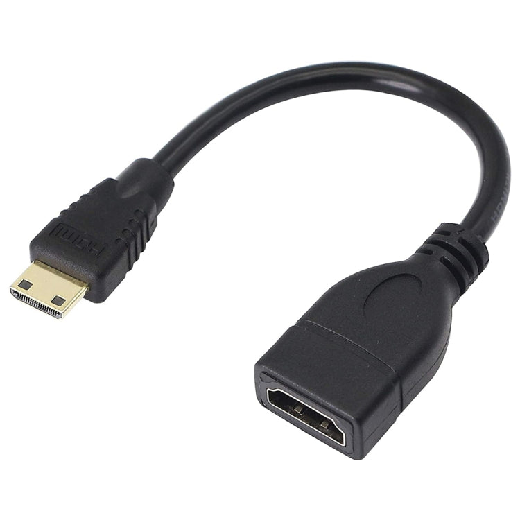 17cm ゴールドメッキミニHDMIオスからHDMI 19ピンメスケーブル、ミニHDMIからHDMI