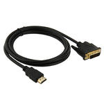 1.8m HDMI（タイプA）オスからDVI 24+1ピンオスアダプターケーブル