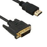 1.8m HDMI（タイプA）オスからDVI 24+1ピンオスアダプターケーブル