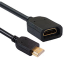 10cm HDMI 19ピンオスからHDMI 19ピンメス（AM-AF）コネクターアダプターケーブル、HDMI AMからAFへ