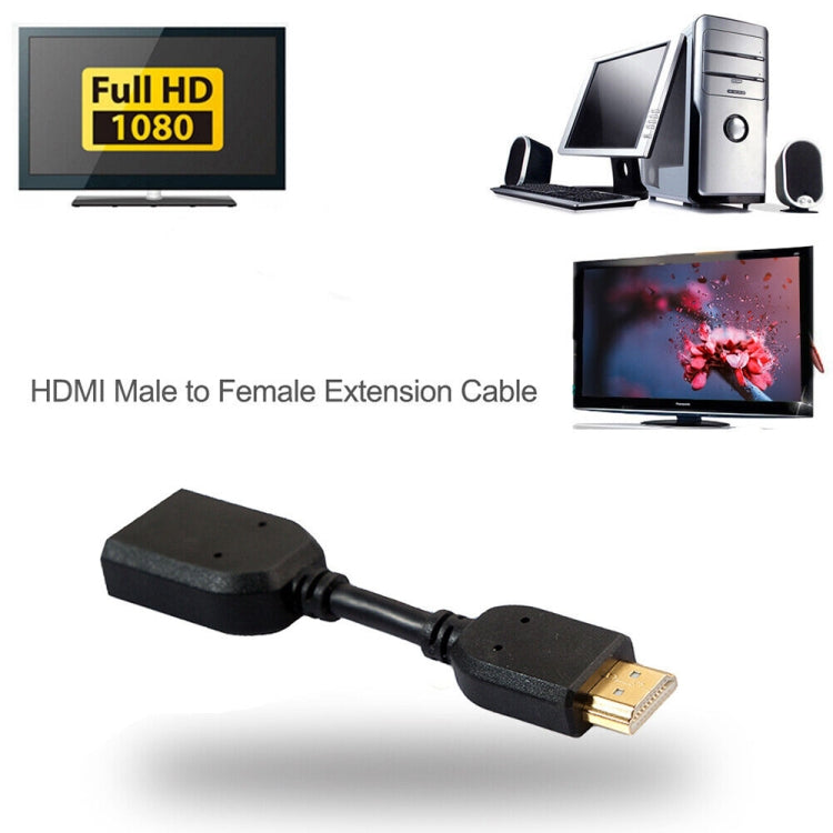 10cm HDMI 19ピンオスからHDMI 19ピンメス（AM-AF）コネクターアダプターケーブル、HDMI AMからAFへ