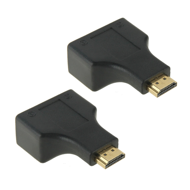 30m HDMIからデュアルポートRJ45ネットワークケーブルエクステンダー Cat 5e/6対応 3D HDTVアップ、デュアルRJ45 ブラック