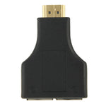 30m HDMIからデュアルポートRJ45ネットワークケーブルエクステンダー Cat 5e/6対応 3D HDTVアップ、デュアルRJ45 ブラック