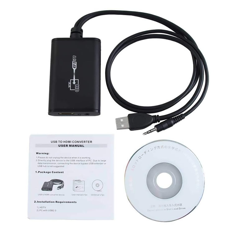 USB 2.0 - HDMI HDビデオリーダー HDTV対応、フルHD 1080P対応、USB 2.0