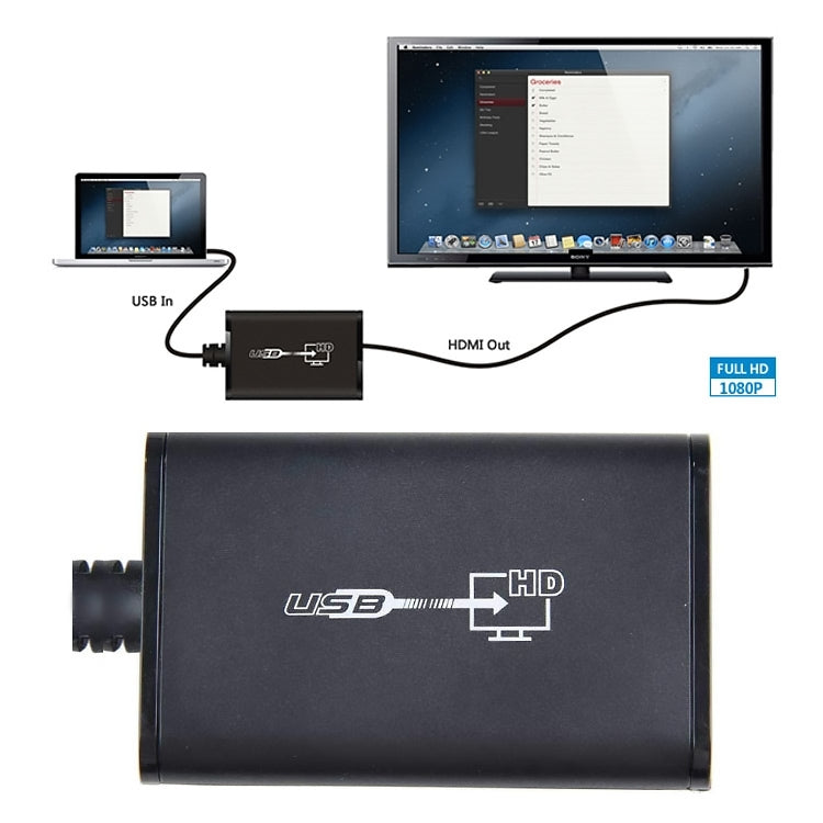 USB 2.0 - HDMI HDビデオリーダー HDTV対応、フルHD 1080P対応、USB 2.0
