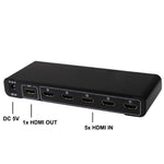5ポート フルHD 1080P HDMIスイッチ スイッチ＆リモコン付き、1.3バージョン（5ポートHDMI入力、1ポートHDMI出力）、1.3バージョン