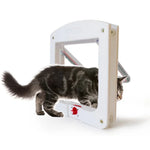 猫/小型犬用透明フラップ ユニバーサル4方向ロック ホワイト