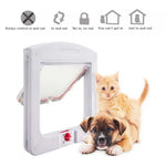猫/小型犬用透明フラップ ユニバーサル4方向ロック ホワイト