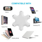 6ポートオーディオスプリッターヘッドホンコネクター、スマートフォン、タブレット、ヘッドホン、MP3プレーヤー、カー／ホームステレオ対応