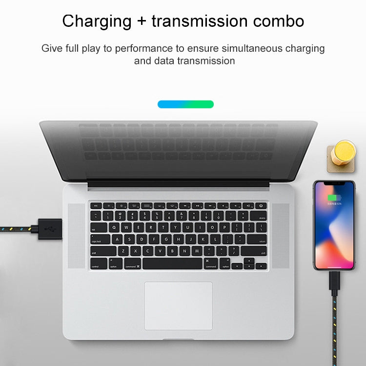 1mナイロンネット USBデータ転送充電ケーブル iPhone、iPad用、iOS 15.5まで対応