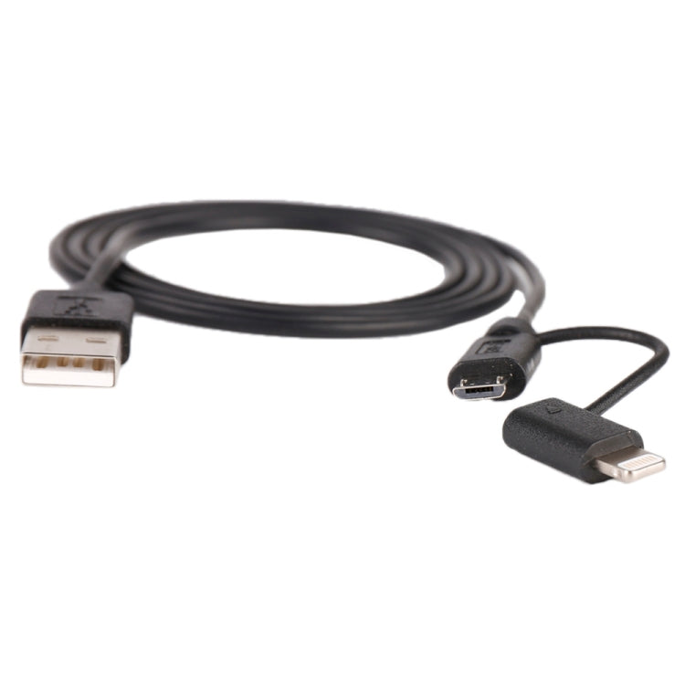 1m MFI 2-in-1 8ピン + マイクロUSB 2.0 オス to USB データ同期充電ケーブル